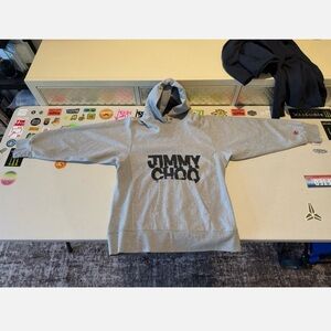 Jimmy Choo x Eric Haze Hoodie Size XL Grey Unisex